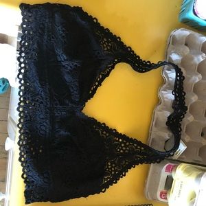Aerie black Lace halter bandeau NWT